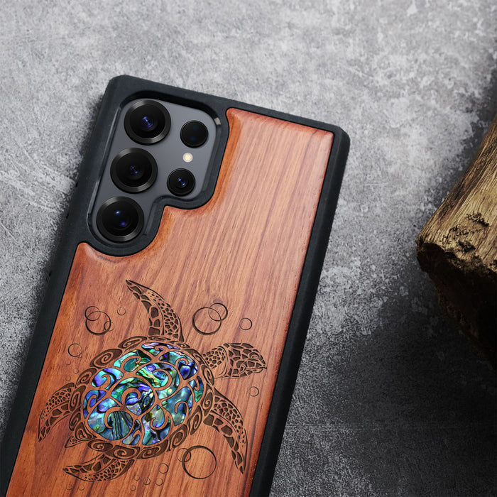 The Maori Turtle Hand-Inlaid Wood & Mother of Pearl Case Samsung Galaxy Artisanal Case View