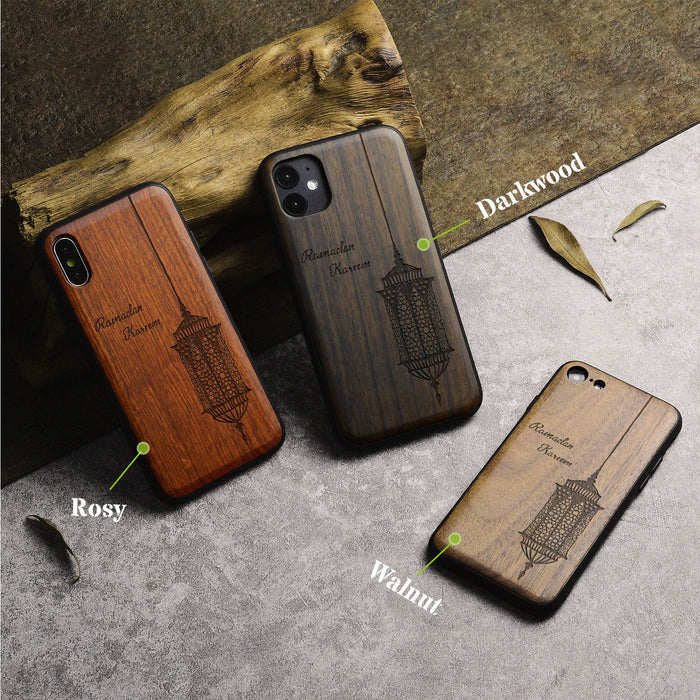 Ramadan Kareem and the Engraved Lantern, Classic Engraved Wood & TPU Case - Artisanal Cover for Apple iPhone