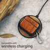 An Octagonal Star Embrace - Wood Artisan Engraved & Shell Hand-Inlaid Cover - Artisanal Case for Apple AirPods (Titanium Quick Released Clasp) Artisanal Case View