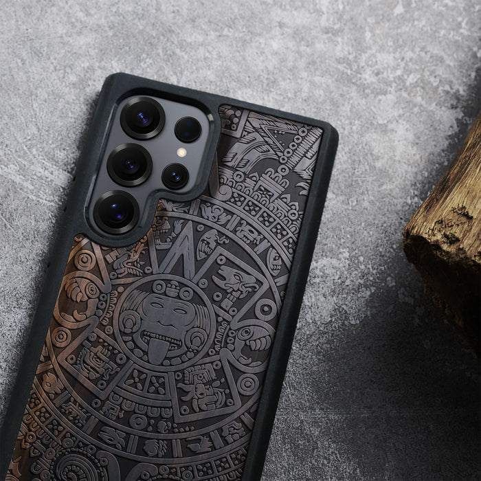 Maya Cycles Classic Engraved Wood & TPU Case Samsung Galaxy Artisanal Case View