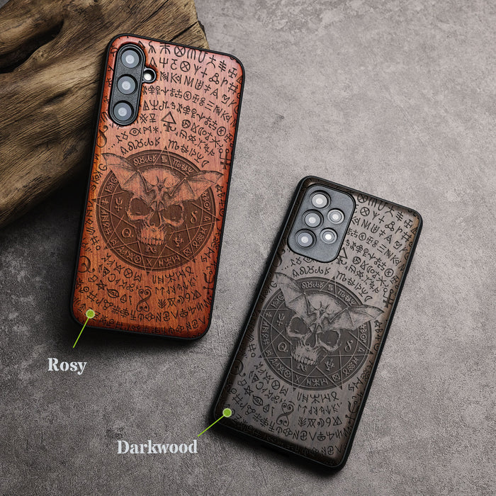 Gothic Transfiguration, Classic Engraved Wood & TPU Case - Artisanal Cover for Samsung Galaxy