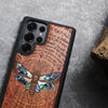 The Death Moth and Octagonal Star Hand-Inlaid Wood & Mother of Pearl Case Samsung Galaxy Artisanal Case View