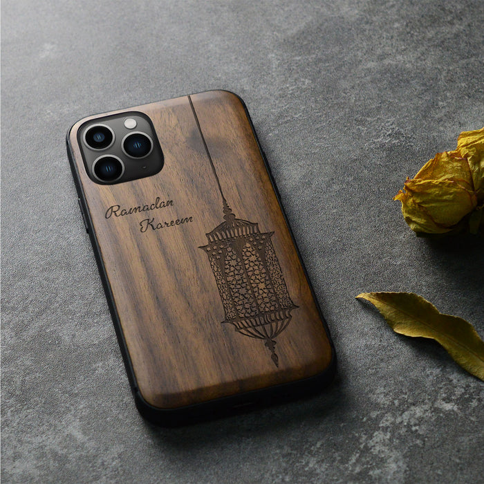 Ramadan Kareem and the Engraved Lantern, Classic Engraved Wood & TPU Case - Artisanal Cover for Apple iPhone