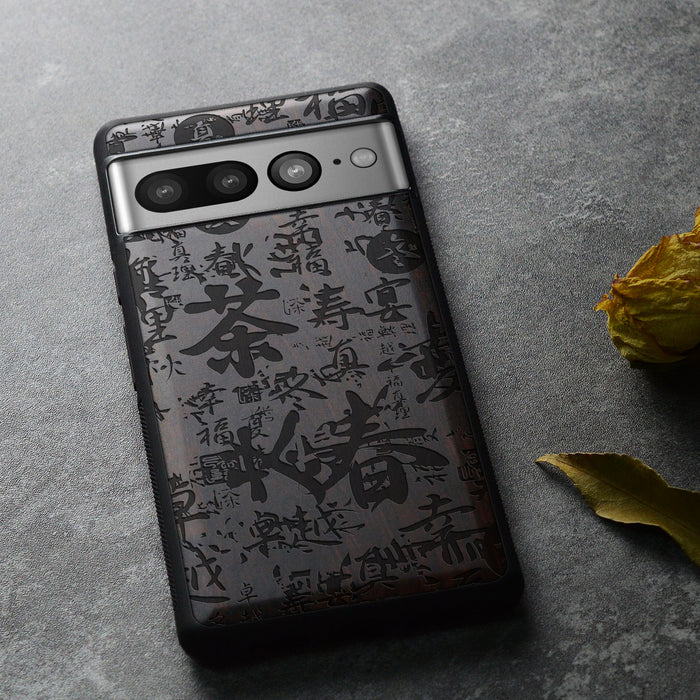 Graffiti Art, Classic Engraved Wood & TPU Case - Artisanal Cover for Google Pixel