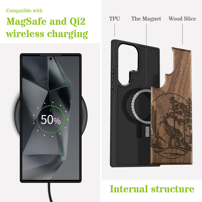 A Journey Through the Forest, Classic Engraved Wood & TPU Case - Artisanal Cover for Samsung Galaxy