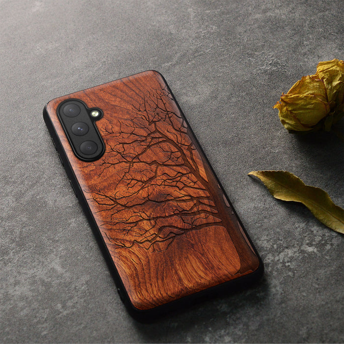 The Bare Tree, Classic Engraved Wood & TPU Case - Artisanal Cover for Samsung Galaxy