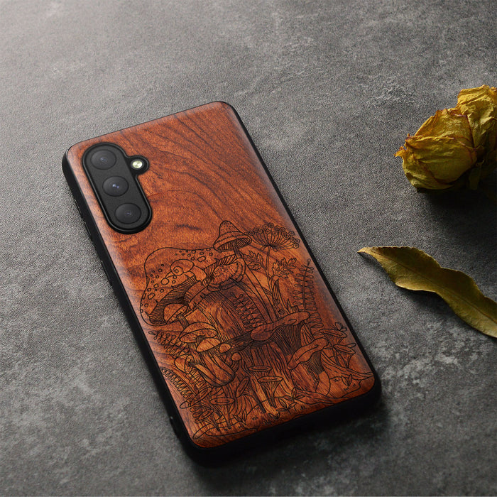 Mystical Forest, Classic Engraved Wood & TPU Case - Artisanal Cover for Samsung Galaxy