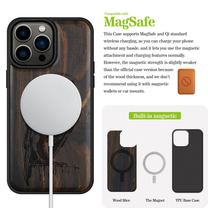 The Majestic Barn Owl, Classic Engraved Wood & TPU Case - Artisanal Cover for Apple iPhone