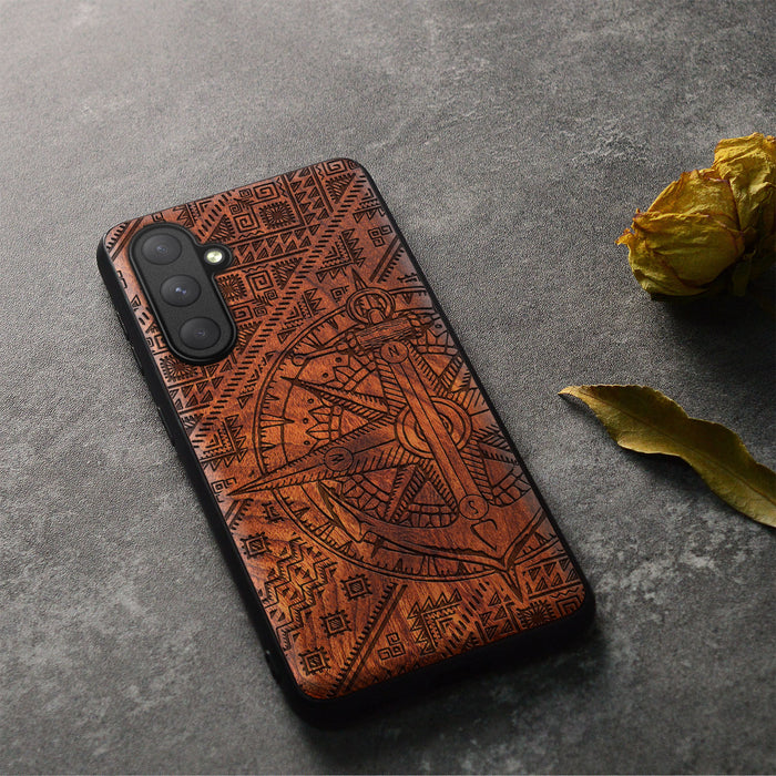 Voyages of Discovery, Classic Engraved Wood & TPU Case - Artisanal Cover for Samsung Galaxy