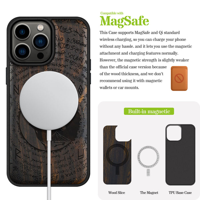 A Yin-Yang Journey, Classic Engraved Wood & TPU Case - Artisanal Cover for Apple iPhone