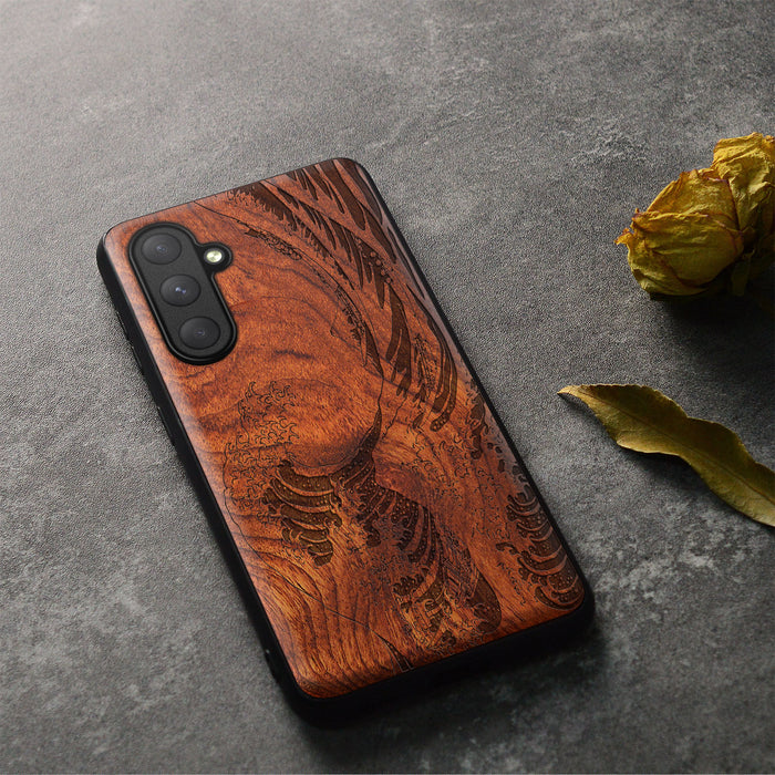 The Great Wave off Kanagawa, Classic Engraved Wood & TPU Case - Artisanal Cover for Samsung Galaxy