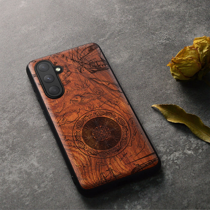 Legacy of the North, Classic Engraved Wood & TPU Case - Artisanal Cover for Samsung Galaxy