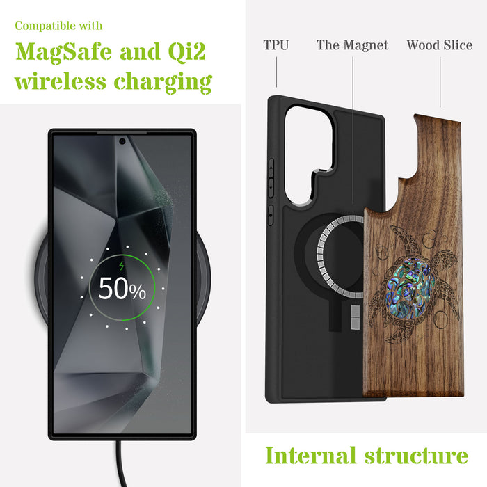 The Maori Turtle Hand-Inlaid Wood & Mother of Pearl Case Samsung Galaxy Artisanal Case View