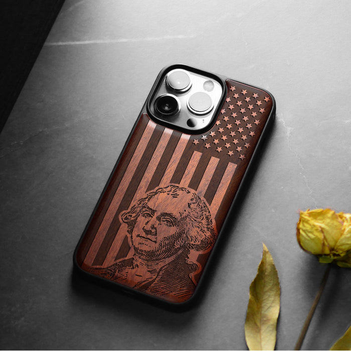 Classic Engraved Wood & TPU Case - Artisanal Cover for Apple iPhone