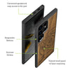 Compass Wave Classic Engraved Wood & TPU Case Samsung Galaxy Artisanal Case View
