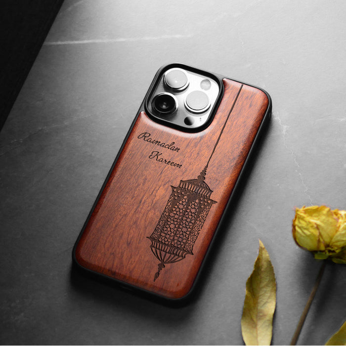 Luminous Blessings, Classic Engraved Wood & TPU Case - Artisanal Cover for Apple iPhone