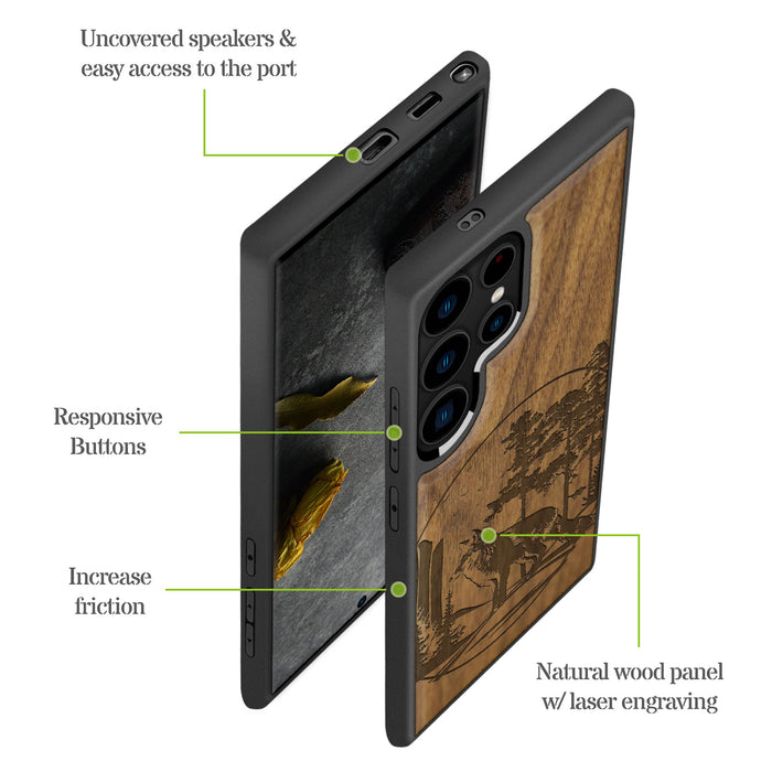 A Journey Through the Forest, Classic Engraved Wood & TPU Case - Artisanal Cover for Samsung Galaxy