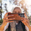 Echo Waves Classic Engraved Wood & TPU Case Samsung Galaxy Artisanal Case View