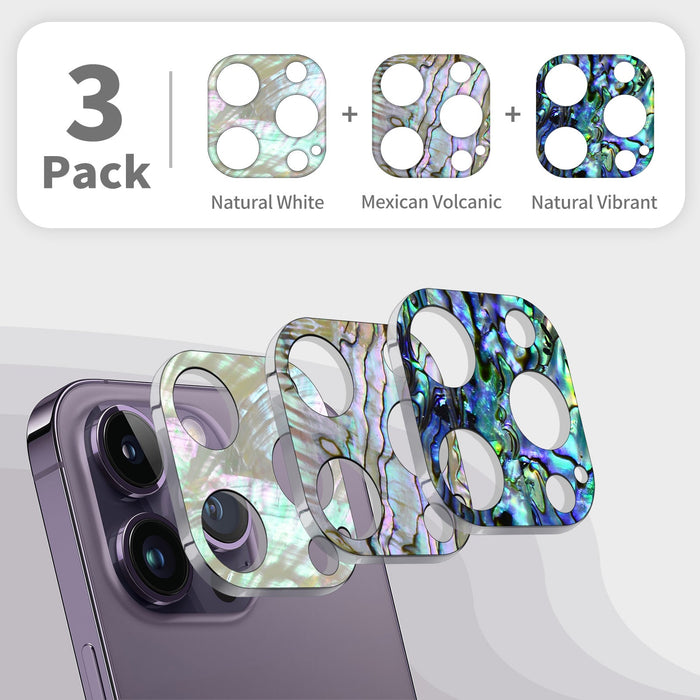 Hand-Inlaid Mother of Pearl Camera Lens Protector for Apple iPhone