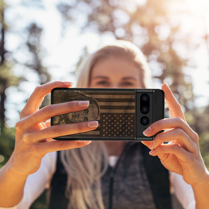 Classic Engraved Wood & TPU Case - Artisanal Cover for Google Pixel