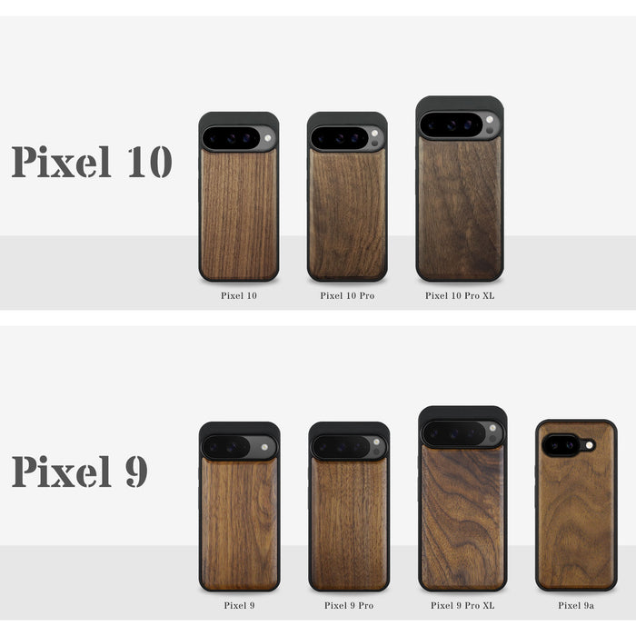 The Haloed Crow, Hand-Inlaid Wood & Mother of Pearl Case - Artisanal Cover for Google Pixel