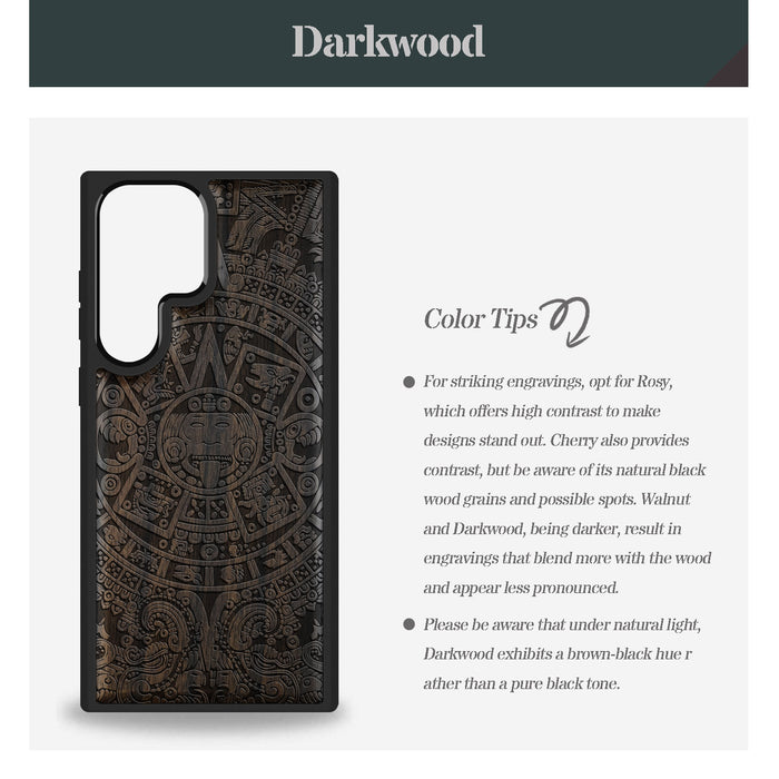 Maya Cycles Classic Engraved Wood & TPU Case Samsung Galaxy Artisanal Case View