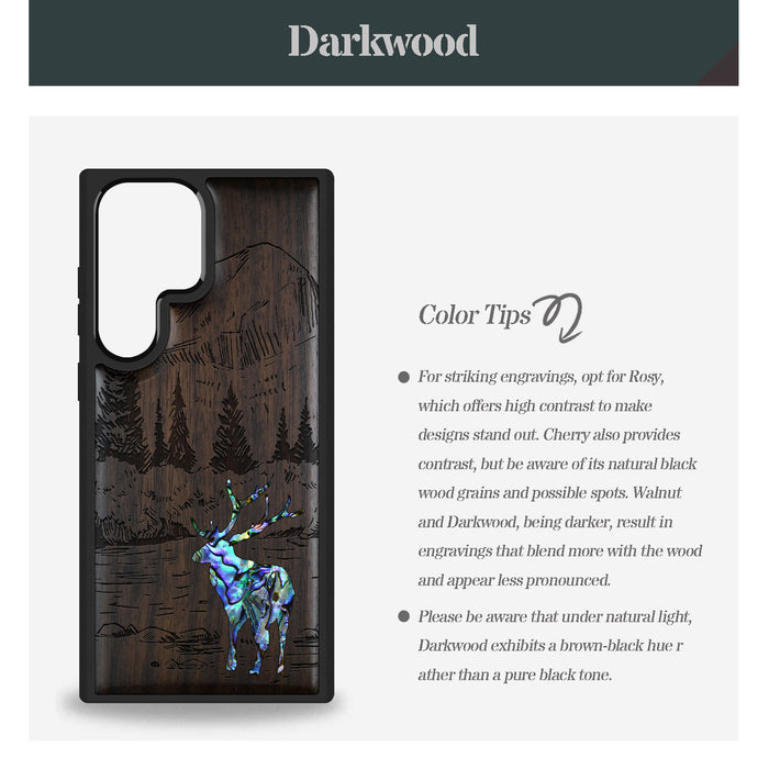 Alaskan Wilderness, Hand-Inlaid Wood & Mother of Pearl Case - Artisanal Cover for Samsung Galaxy
