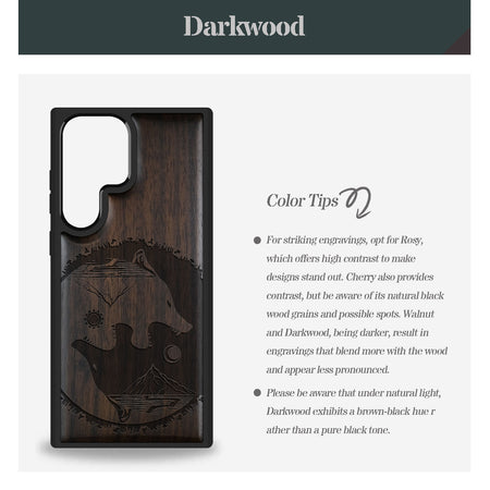 Yin-Yang Wolf Classic Engraved Wood & TPU Case Samsung Galaxy Artisanal Case View