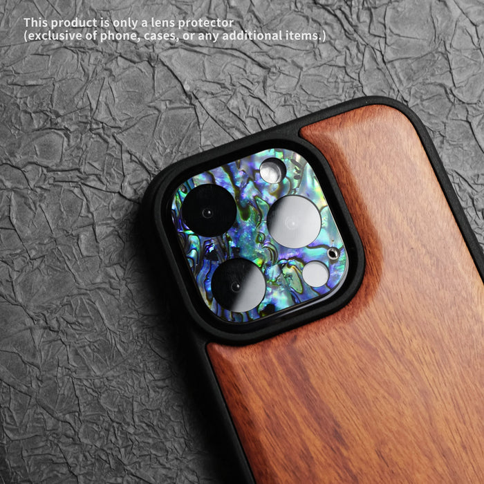 Hand-Inlaid Mother of Pearl Camera Lens Protector for Apple iPhone