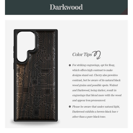 Circuit Art Classic Engraved Wood & TPU Case Samsung Galaxy Artisanal Case View
