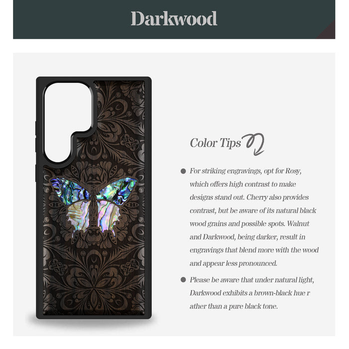 The Wonder, Hand-Inlaid Wood & Mother of Pearl Case - Artisanal Cover for Samsung Galaxy