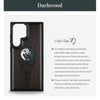 Vegvísir Ravens and Yggdrasil Hand-Inlaid Wood & Mother of Pearl Case Samsung Galaxy Artisanal Case View