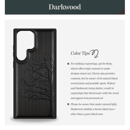 Bare Tree Classic Engraved Wood & TPU Case Samsung Galaxy Artisanal Case View