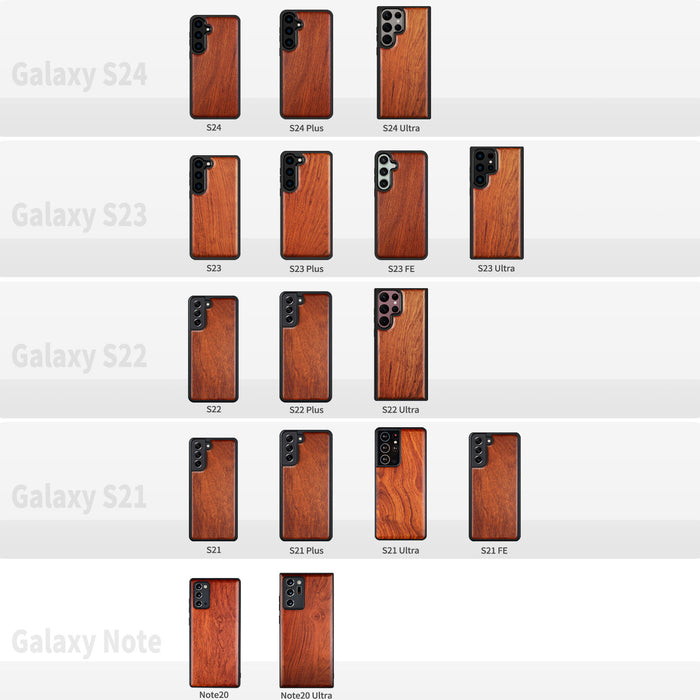 Octopus and Octagonal Star, Classic Engraved Wood & TPU Case - Artisanal Cover for Samsung Galaxy