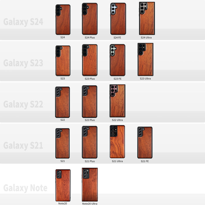 A Dance of Nature, Hand-Inlaid Wood & Mother of Pearl Case - Artisanal Cover for Samsung Galaxy