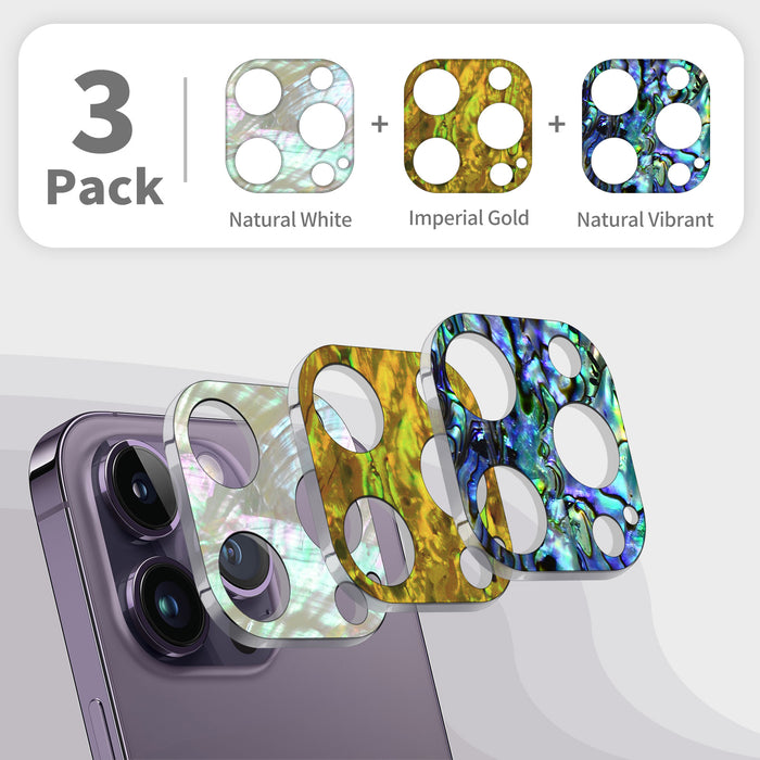 Hand-Inlaid Mother of Pearl Camera Lens Protector for Apple iPhone