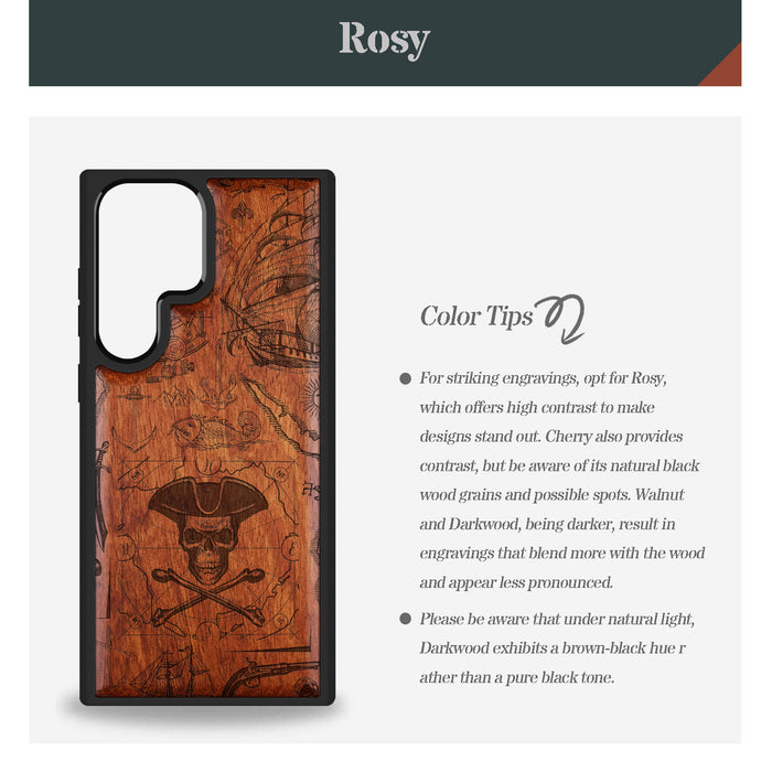 The Pirate's Legacy Classic Engraved Wood & TPU Case Samsung Galaxy Artisanal Case View