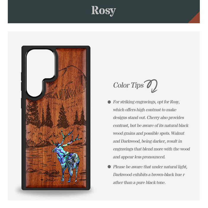 Alaskan Wilderness, Hand-Inlaid Wood & Mother of Pearl Case - Artisanal Cover for Samsung Galaxy
