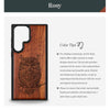 An Owl Perched on a Branch Classic Engraved Wood & TPU Case Samsung Galaxy Artisanal Case View