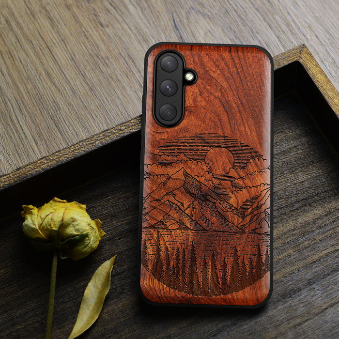 The Lens of Nature, Classic Engraved Wood & TPU Case - Artisanal Cover for Samsung Galaxy