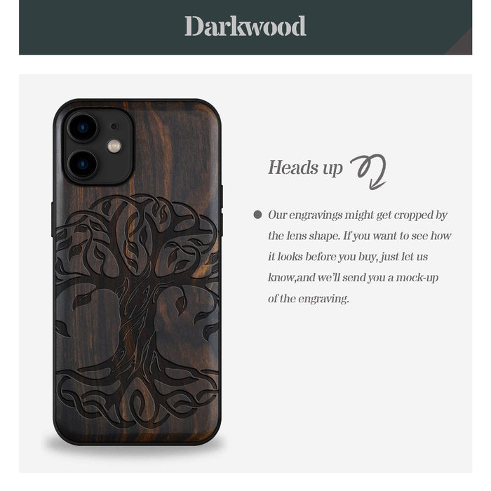 The Celtic Tree of Life, Classic Engraved Wood & TPU Case - Artisanal Cover for Apple iPhone