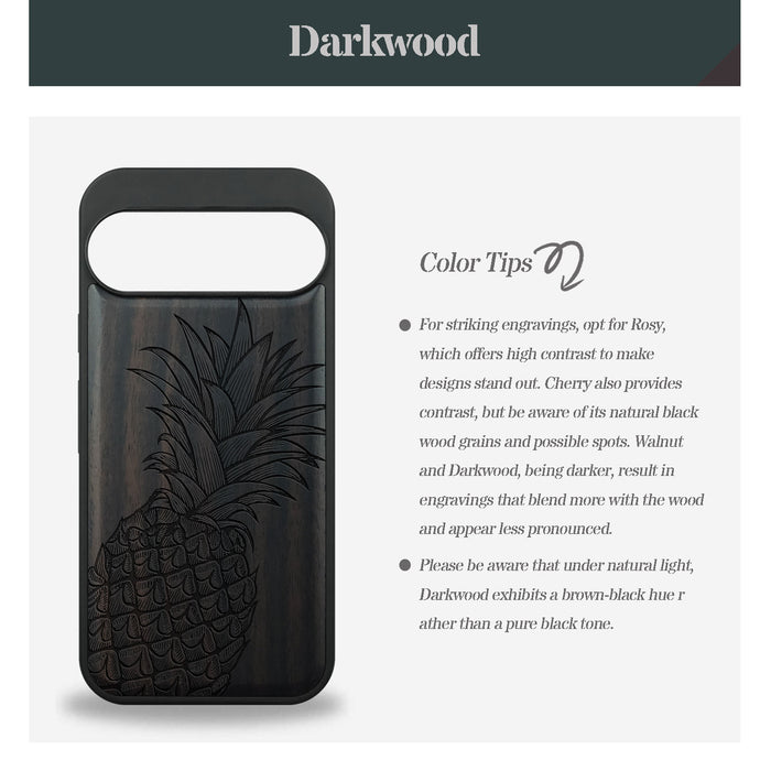 The Pineapple Fruit Design, Classic Engraved Wood & TPU Case - Artisanal Cover for Google Pixel