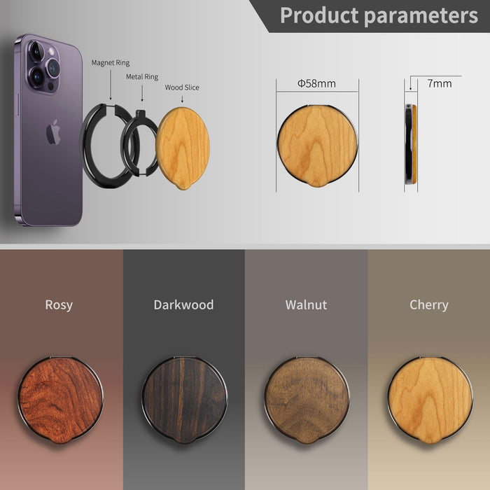 Magnetic Wood Kickstand/Grip for iPhone