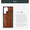 Ornate Hamsa Design Classic Engraved Wood & TPU Case Samsung Galaxy Artisanal Case View