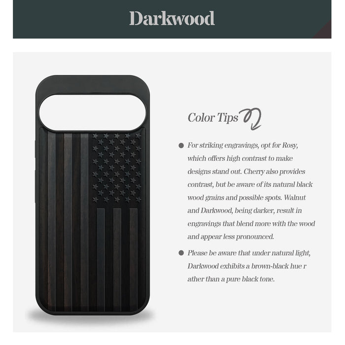 Bold Glory, Classic Engraved Wood & TPU Case - Artisanal Cover for Google Pixel