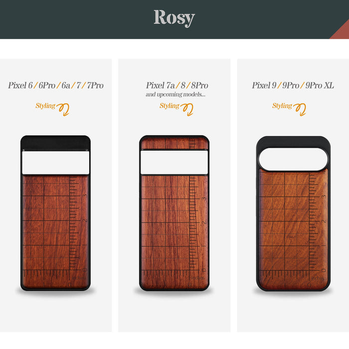 Measuring the Fine Details, Classic Engraved Wood & TPU Case - Artisanal Cover for Google Pixel