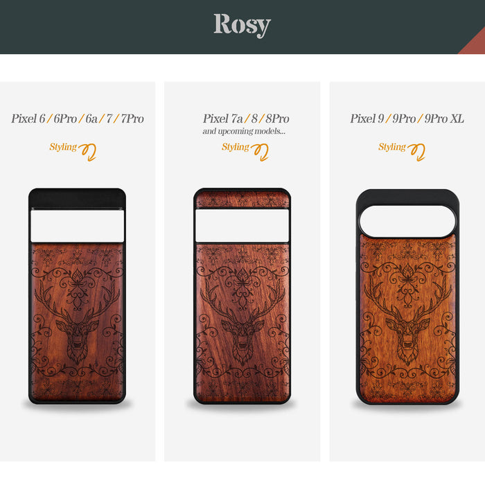 Elegance of the Enchanted Forest, Classic Engraved Wood & TPU Case - Artisanal Cover for Google Pixel