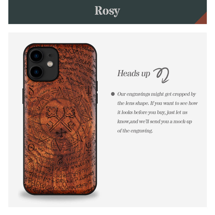 A Heraldic Enigma, Classic Engraved Wood & TPU Case - Artisanal Cover for Apple iPhone