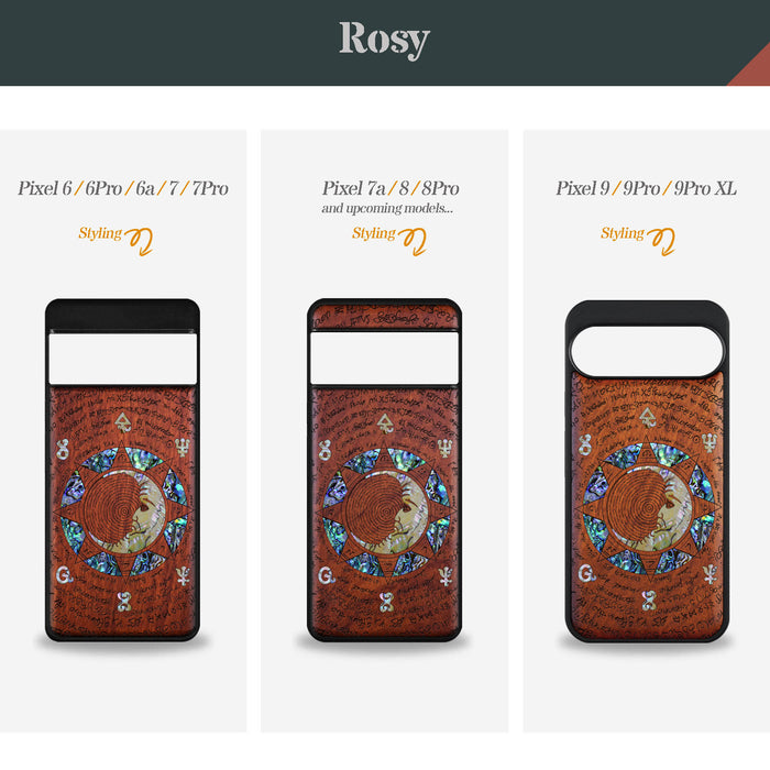A Manuscript Enigma, Hand-Inlaid Wood & Mother of Pearl Case - Artisanal Cover for Google Pixel