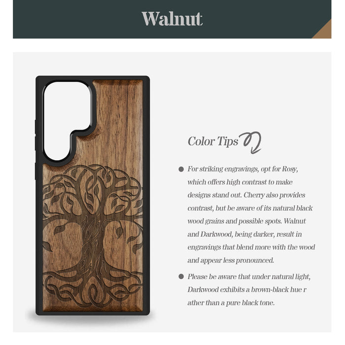 Celtic Roots Classic Engraved Wood & TPU Case Samsung Galaxy Artisanal Case View